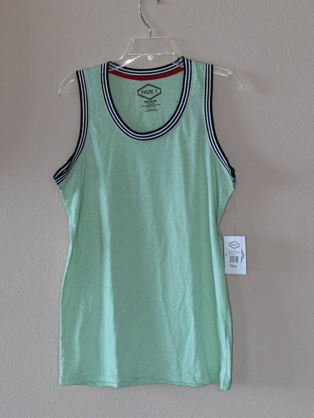 FAZE 1 Men’s Green Jersey Knit Tank Top Size Medium NWT